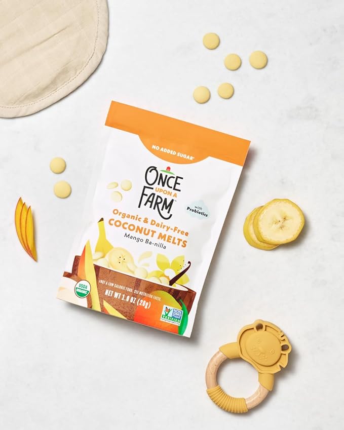 Once Upon A Farm Mango Ba-nilla Coconut Melts with Probiotics, Organic, Dairy Free, 1 Ounces (Pack Of 8)