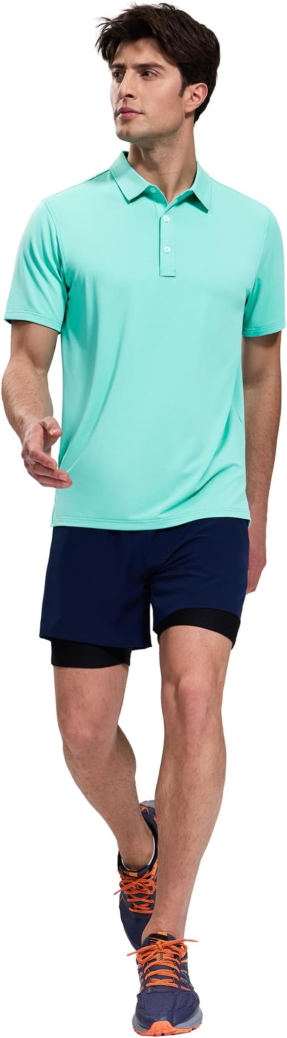 MIER Polo Shirts for Men Short Sleeve Dry Fit Performance Golf Tennis Active Collared Shirts, UPF 50+ Sun Protection
