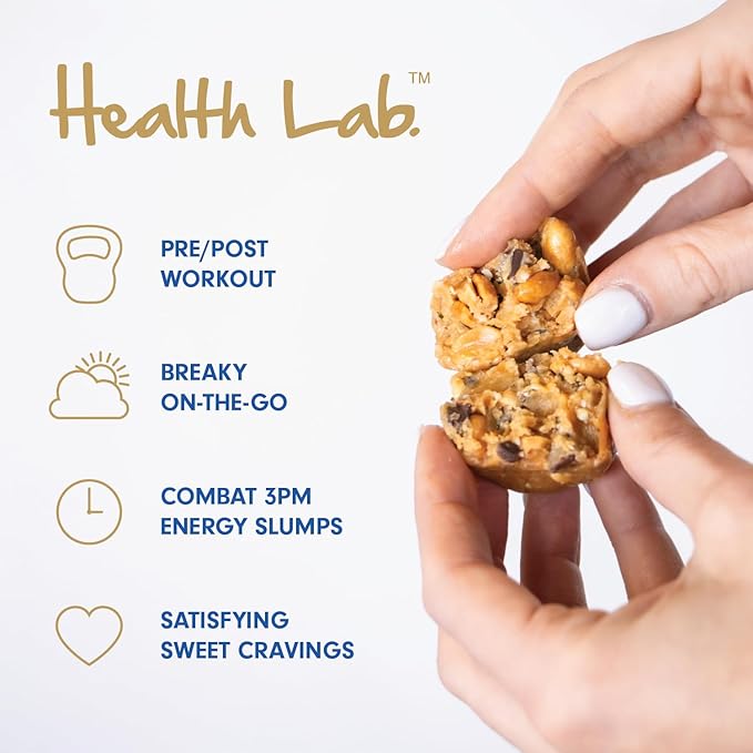 Health Lab - Vegan Protein Balls - Chewy Choc Chip and Peanut Butter 480g - (Pack of 12)