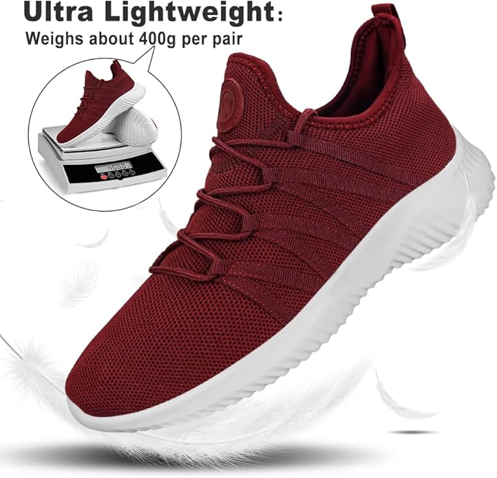 Feethit Mens Slip On Running Shoes Breathable Lightweight Comfortable Fashion Non Slip Sneakers for Men