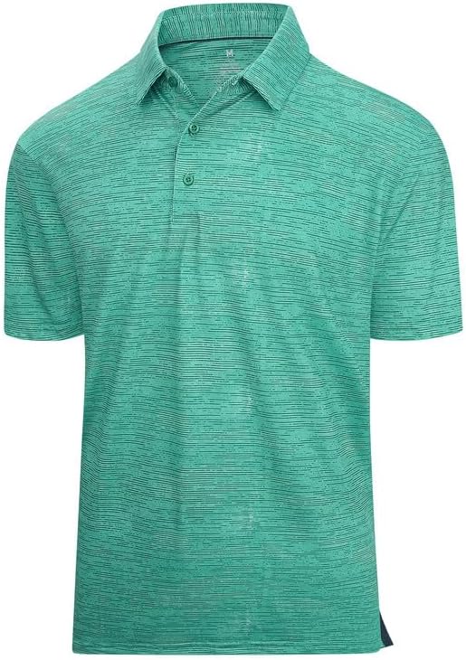 Damipow Premium Golf Shirts for Men Dry Fit Performance Polo Short Sleeve Collared Shirt