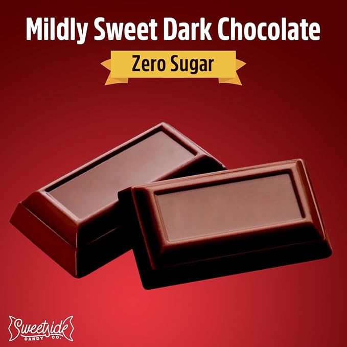 Zero sugar - 2 pounds - Special Dark Chocolate Candy Bulk Pack Individually Wrapped Sugar Free Chocolate Candy Bar Snack Size for Office Cravings.