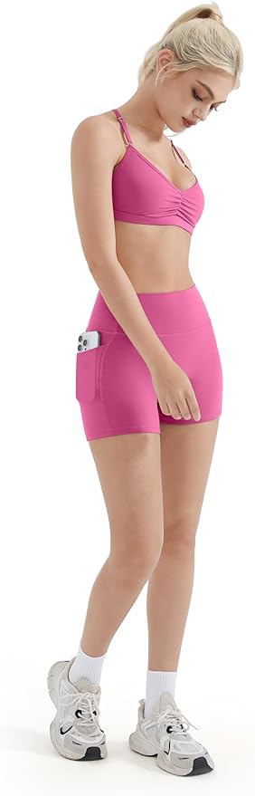 SUUKSESS Workout Sets for Women Padded Open Back Strappy Gym Set Criss Cross Yoga Sets 2 Pieces