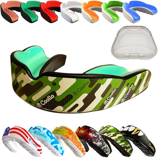 Boil and Bite Mouth Guard (Youth & Adult) DA Custom Fit Sport Mouthpiece for Football, Hockey, Rugby, Lacrosse,Boxing,MMA(Free Case Included!)