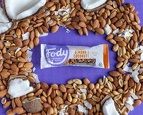 Fody Foods Snack Bars Variety Pack, 1.41 Oz (Pack of 6), Almond Coconut & Dark Chocolate Nuts & Sea Salt, Protein Bars, Low FODMAP, Gut & IBS Friendly, Vegan, Lactose Free, Non-GMO, Gluten Free
