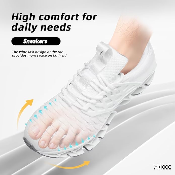 Men's Slip on Walking Running Shoes Blade Tennis Casual Fashion Sneakers Comfort Non Slip Work Sport Athletic Trainer