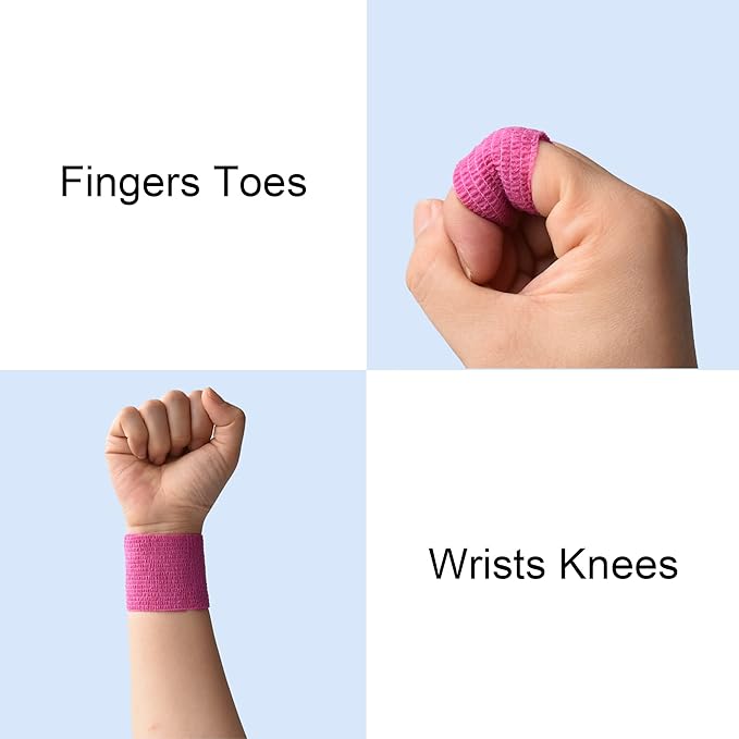10 Pack Self Adherent Bandage Wrap Elastic Cohesive Bandage Self Adhesive Tape Vet Wrap Tape 2 Size (8Pack 2'' and 2Pack 1''), Light Purple