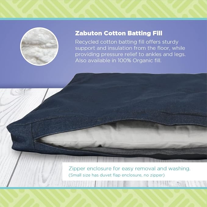 BEAN PRODUCTS MEDITATION CUSHION - Zabuton Meditation Pillows for Sitting on Floor, Yoga Cushion, Cotton Yoga Pillow, Zen Kneeling Prayer Pad- MADE IN USA - Standard 24x24x2, FOREST GREEN