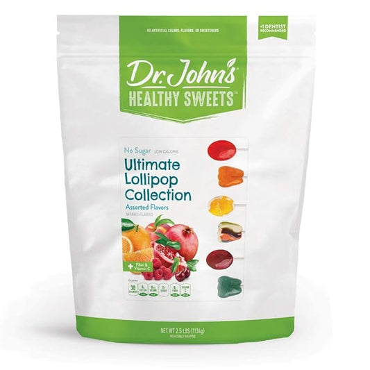 Dr. John’s Sugar Free Candy, Healthy Lollipops with Zero Sugar, Low Calorie Snacks, Keto Friendly Hard Candy Sweets, Ultimate Collection, 150 Count, 2.5 LB