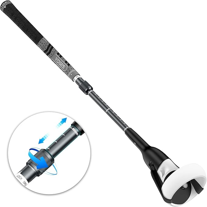 Adjustable Length VR Golf Club Handle Compatible for Oculus-Quest 2-Accessories, Virtual Reality Baseball Controller Attachment, Simulator Real Golf Game Bat Adapter for Golf+, Walkabout Mini Golf
