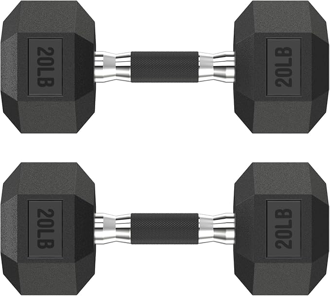 Hex Dumbbell Set 2.5-400 lb, Rubber Encased Exercise & Fitness Dumbbells, Weights Dumbbells Set of 2, Hand Weight for Strength Training