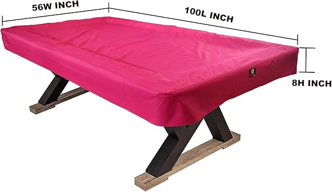 7/8/9FT Heavy Duty 600D Polyester Canvas Billiard Pool Table Cover(7 Colors Available) (Wine Red, 8-Foot)