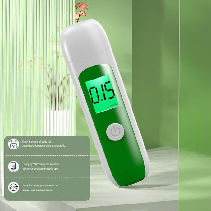 Ketone Breath Meter, Built in Rechargeable Battery Ketosis Tester, Helps You Enter Ketosis Easily(mmol/L) (White)