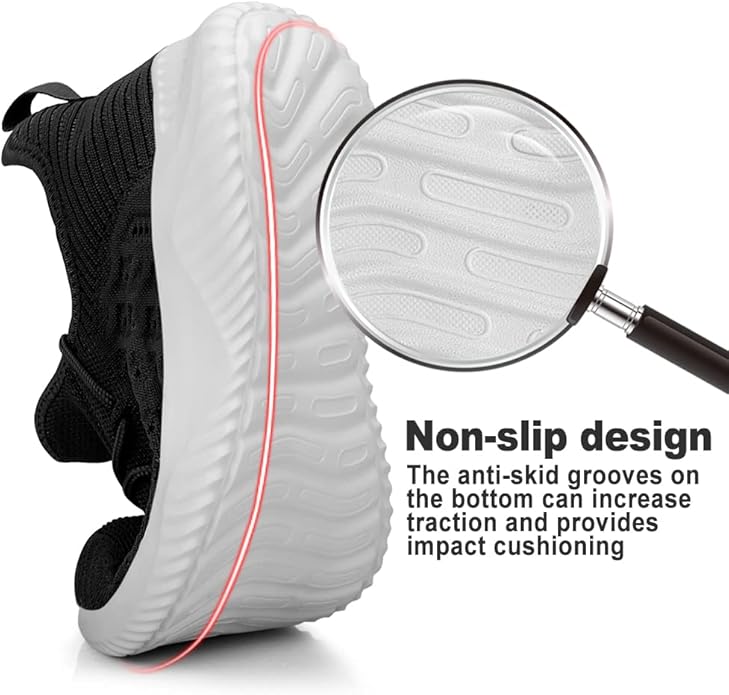 Feethit Mens Slip On Walking Shoes Lightweight Breathable Non Slip Running Shoes Comfortable Fashion Sneakers for Men