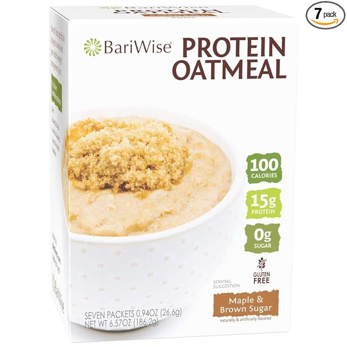 BariWise Instant Protein Oatmeal, Maple & Brown Sugar, No Sugar, Gluten Free, Low Carb (7ct)