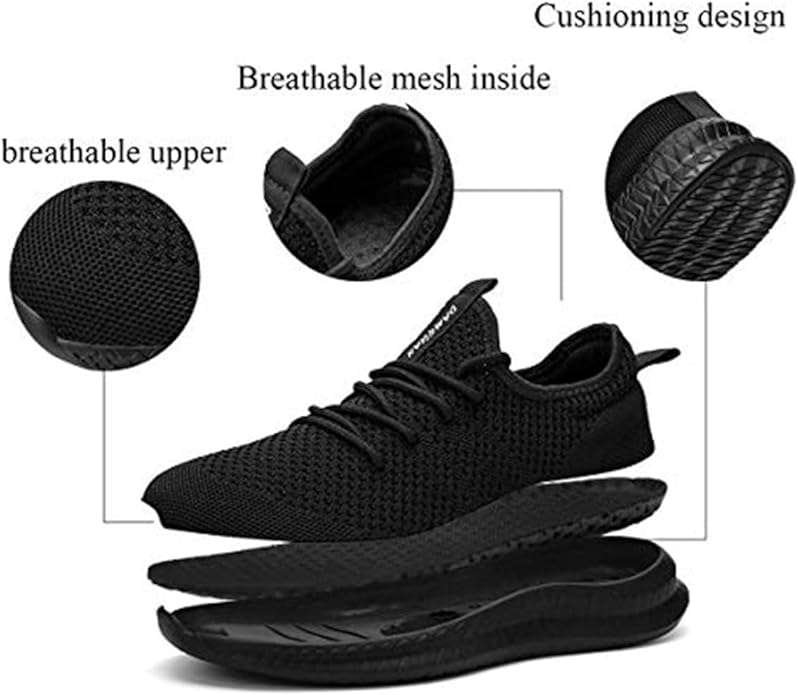 FUJEAK Men Running Shoes Men Casual Breathable Walking Shoes Sport Athletic Sneakers Gym Tennis Slip On Comfortable Lightweight Shoes