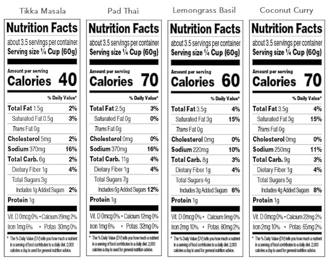 Saffron Road Simmer Sauce Variety Pack | Lemongrass Basil, Coconut Curry, Pad Thai, and Tikka Masala | Vegetarian, Non-GMO, Halal, and Kosher | 7.0oz Pouch | Pack of 4