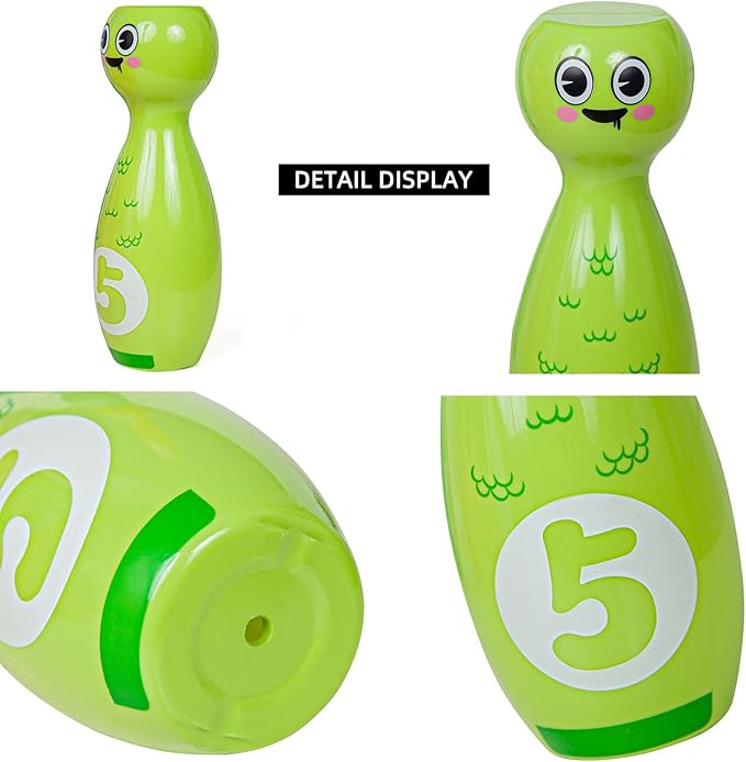 Bowling Set for Kids 2-5,Includes 10 Plastic Pins & 2 Balls, Indoor Activity Games, Birthday Gifts for Boys Girls 5-7,(Color Gift Box Packaging)