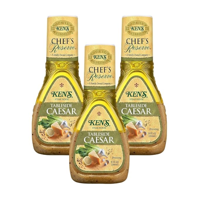 Ken's Steak House Chef's Reserve Tableside Caesar Dressing, 9 Ounce. (Pack of 3)