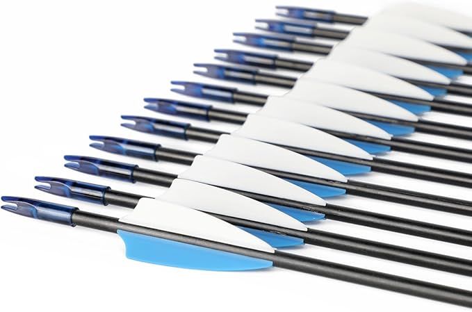 LWANO 28" Fiberglass Arrows - Archery Practice Target Arrows with Blunt Tips Durable Shaft for Youth Kids Children Beginners on Recurve&Long Bows(Pack of 12)