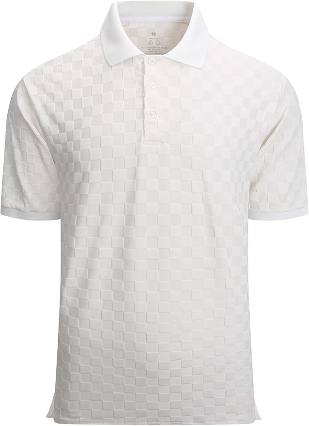 Esabel.C Golf Shirts for Men Dry Fit Performance Short Sleeve Print Moisture Wicking Collared Shirt