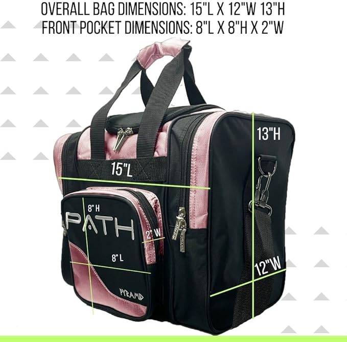Pyramid Path Pro Deluxe Single Bowling Ball Tote - Holds One Ball, One Pair Shoes Up to Mens 15