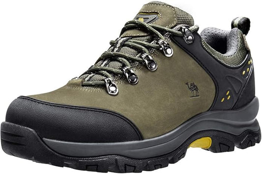 CAMEL CROWN Hiking Shoes Men Trekking Shoe Low Top Outdoor Walking Waterproof Leather Trail Sneakers