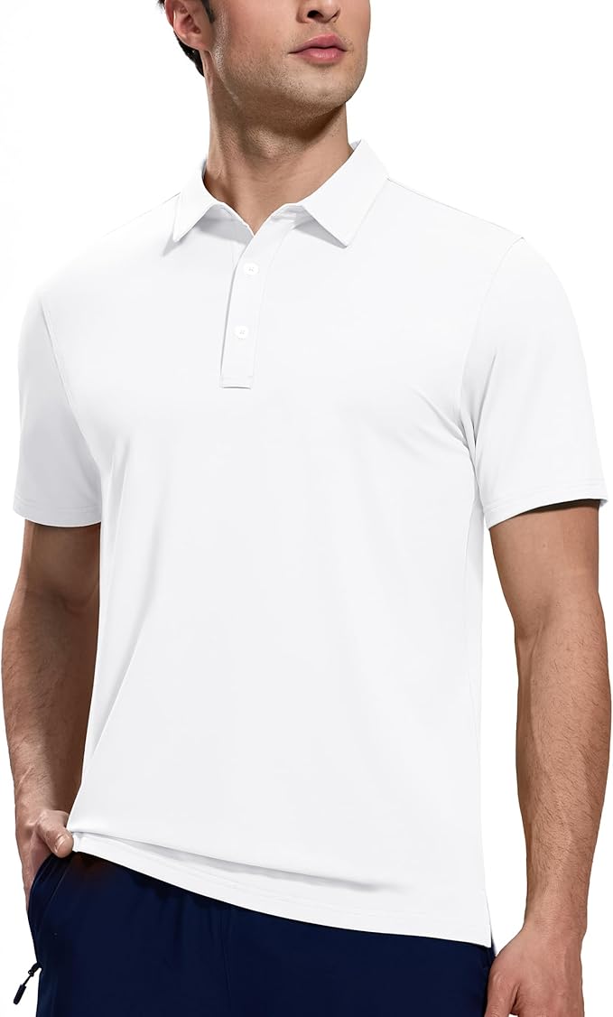 MIER Polo Shirts for Men Short Sleeve Dry Fit Performance Golf Tennis Active Collared Shirts, UPF 50+ Sun Protection