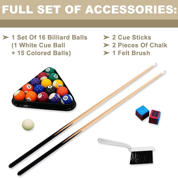 Seydrey 6-Foot Portable Foldable Pool Table with All Accessories – Compact Billiards Table for Home, Game Room, Apartment