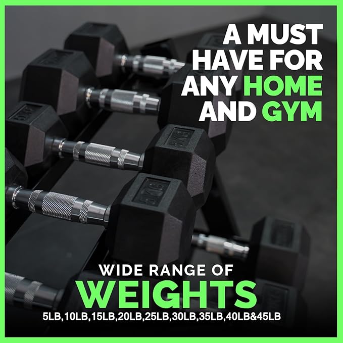350-550 lbs Rubber Hex Dumbbells with Rack Free Weight for Home Gym, Durable Rubber Dumbbell with Storage,Coated Cast Iron Weight Strength Training Dumb bell Exercise Fitness Equipment