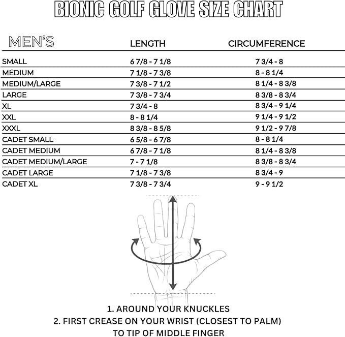 Bionic Men's ReliefGrip 2.0 Golf Glove