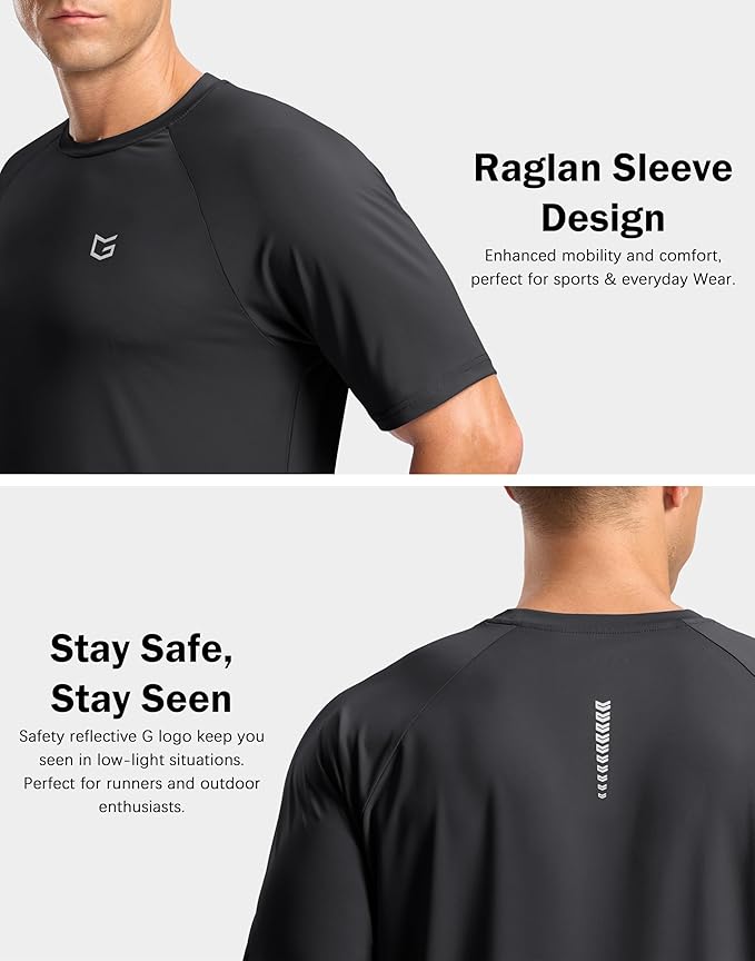 G Gradual Men's Workout Athletic T-Shirts Moisture Wicking Cooling Running Shirts Short Sleeve Performance Tee for Gym Tennis