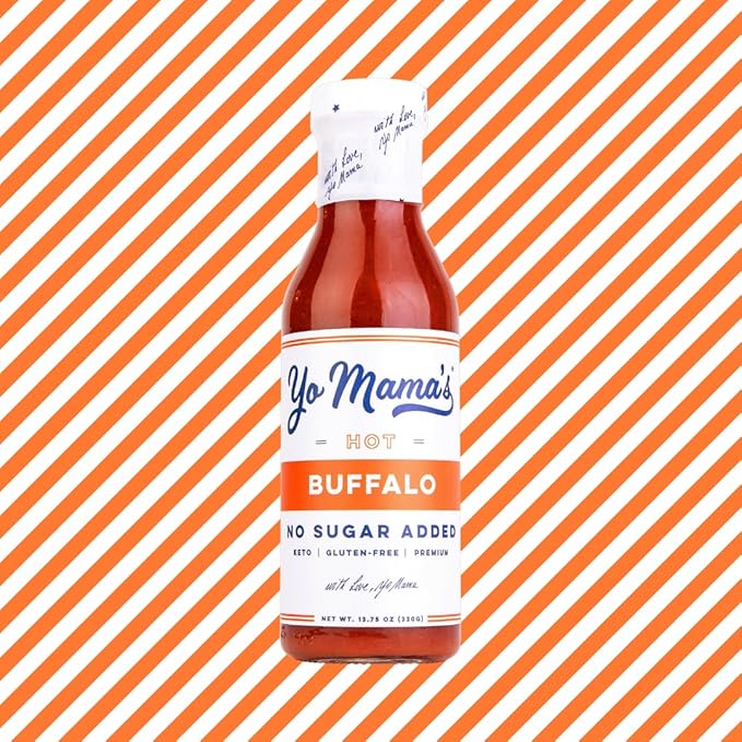 Yo Mama’s Foods Keto Hot Buffalo Dipping, Marinade & Wing Sauce - Pack of (3) - Low-Zero Carb, No Sugar Added, Whole30, Paleo, Gluten and Soy Free, and Low Calorie!