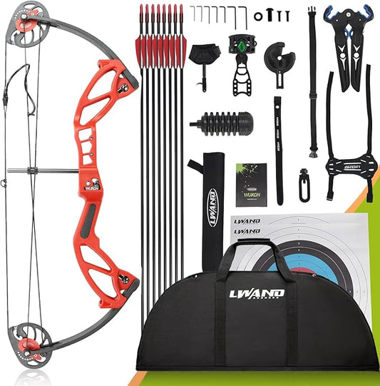 Compound Bow Archery Sets for Youth & Kids,Beginners, Right Hand Compound Bows, Draw Length 18"-27",15-30 lbs Draw Weight, 260fps, Hunting Bow Archery Arrows Set