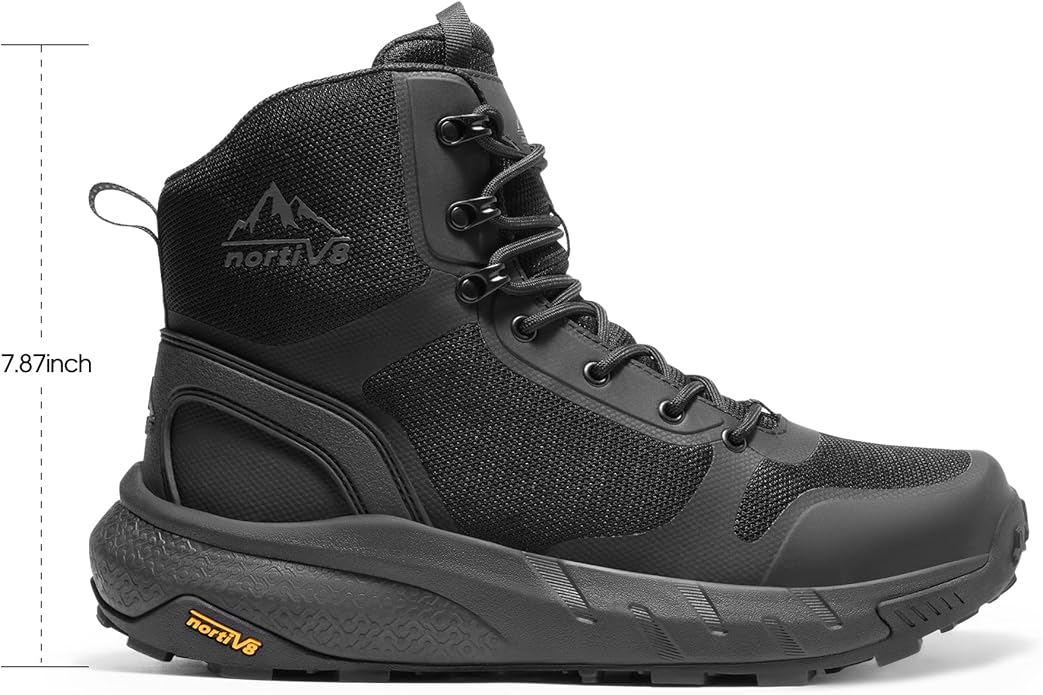 NORTIV 8 Men's Military Tactical Boot Lightweight Comfortable Boots for Work All Day Side Zipper Motorcycle Combat Hiking Boots Metrostrike(8-9 Inches)