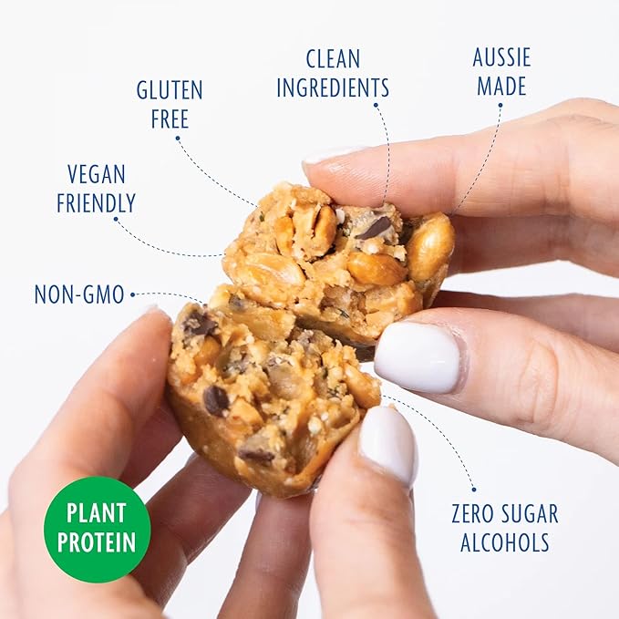 Health Lab - Vegan Protein Balls - Chewy Choc Chip and Peanut Butter 480g - (Pack of 12)