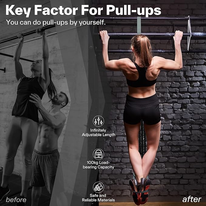 Pull up Asistance Bands - Sportneer Adjustable Resistance Bands for Pull Up Assistance with Anti-Slip Lock & Storage Bag, Heavy Duty Chin Up Bands for Fitness, Multi-Functional Calisthenics Equipment