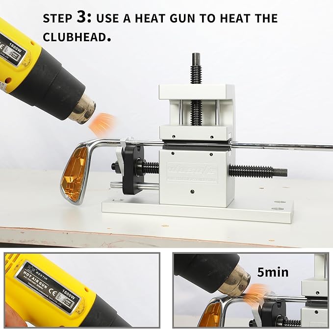 Golf Club Grip Kit Shaft Ferrules Head Removal Machine Works Shaft Puller Fitting Workshop Separator Repair Tools for All Club Shafts and Driver Iron Wedge Putter Heads Simple to Operate Golfer