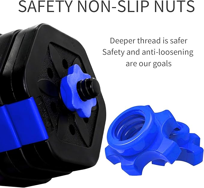VIVITORY Dumbbell Set - Adjustable Weights, Free Weights with Connector, Non-Rolling, Hexagon, Cement Mixture - 44 to 66 Lbs