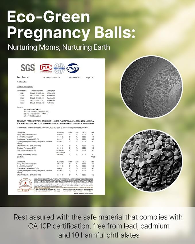 YOTTOY Pregnancy Ball - 1.8mm Thick Birthing Ball for Maternity Physio and Birth Preparation, Yoga and Exercise for Pregnancy - Includes Pump