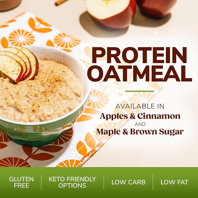 BariWise Instant Protein Oatmeal, Apples & Cinnamon - Low Fat & Gluten Free (7ct)