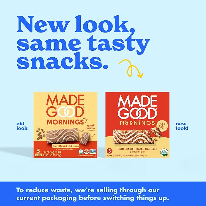 MadeGood Mornings Soft-Baked Oat Bars & Oat Cups Variety Pack (30 count)