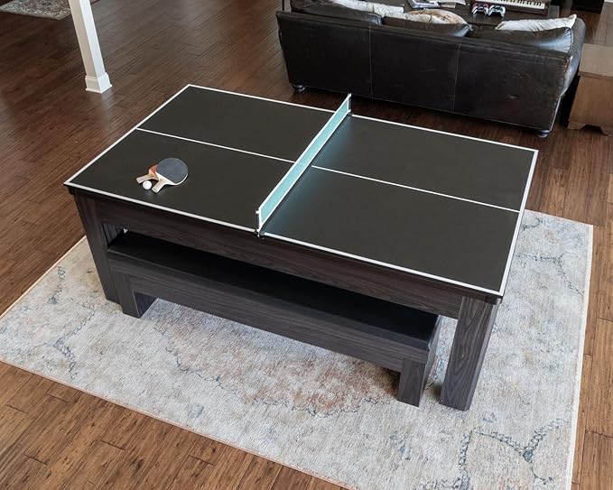 New York Nights 7 Ft Pool Table Set with Benches and Top