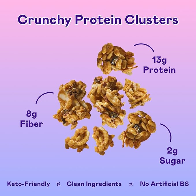 Magic Spoon Protein Granola - High Protein Granola, Keto Friendly, Low Sugar, Grain Free, Healthy Breakfast or Quick Snack and a Spoon (3 bags of Mixed Berry)