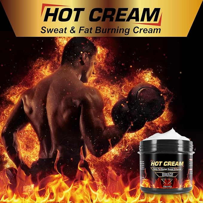 Hot Sweat Cream, Natural Sweat Cream for Belly Fat Burner for Women, Fat Burning Cream for Belly, Hot Cream Weight Loss Workout Enhancer, Cellulite Treatment for Thighs Legs, Arms & Buttocks (2 PCS)