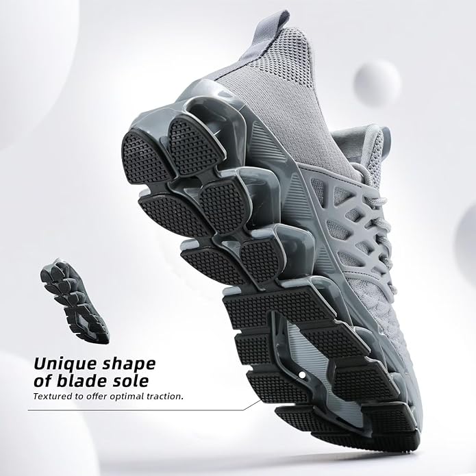 Men's Slip on Walking Running Shoes Blade Tennis Casual Fashion Sneakers Comfort Non Slip Work Sport Athletic Trainer
