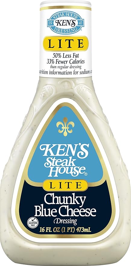 Ken's Steak House Lite Chunky Blue Cheese Dressing (16 Fl Oz, Pack of 2)