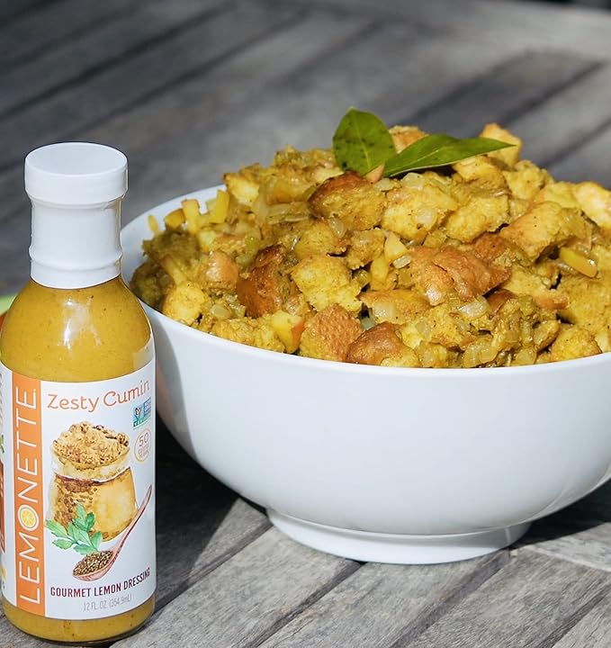 LEMONETTE Zesty Cumin with Tumeric Dressing- 2 Gourmet 12oz bottles: Keto Approved (As Seen In Women's Health), Sugar Free, Gluten Free, Vinegar Free, Soy Free, Canola Free, Vegan Certified