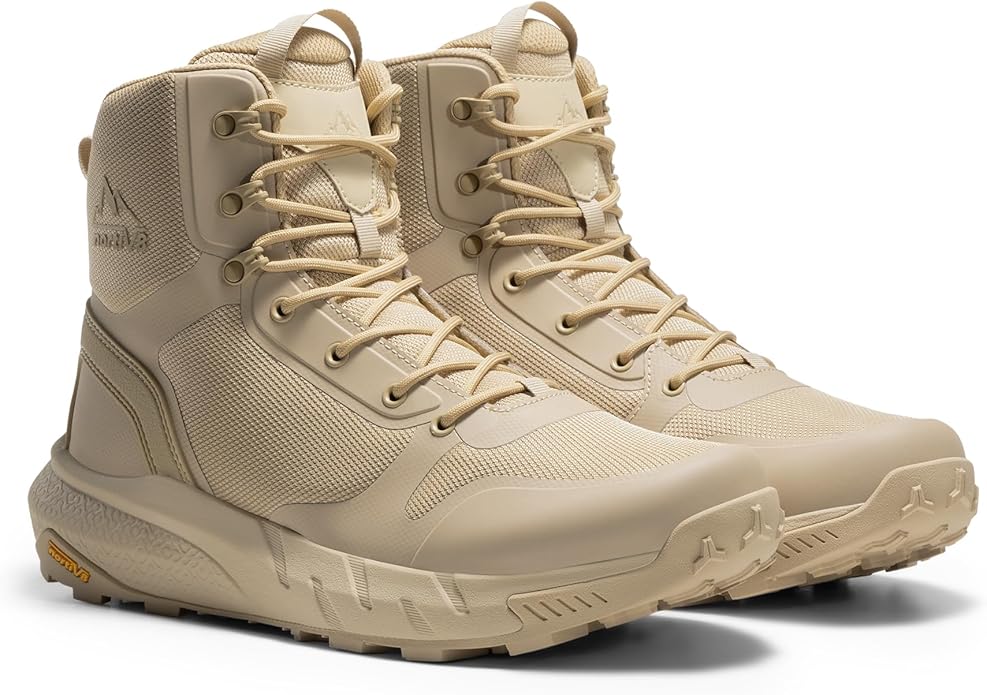 NORTIV 8 Men's Military Tactical Boot Lightweight Comfortable Boots for Work All Day Side Zipper Motorcycle Combat Hiking Boots Metrostrike(8-9 Inches)