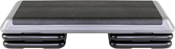 The Original STEP Exercise Step Platform, Health Club Size Stepper for Exercise at Home with 4 Stackable Risers for Height Adjustments